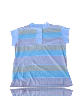 Men's Ambassador Polo Shirt Size L Striped Blue Beige